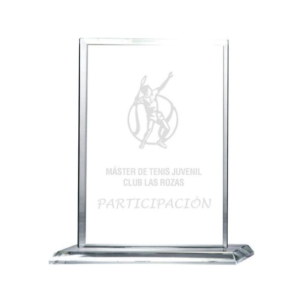 Trofeo cristal transparente