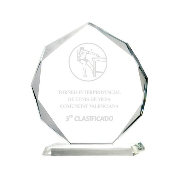 Trofeo cristal biselado alta calidad