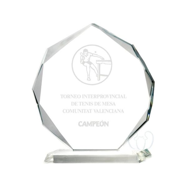 Trofeo cristal biselado alta calidad