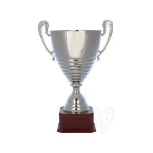 Copa clásica plateada con asas